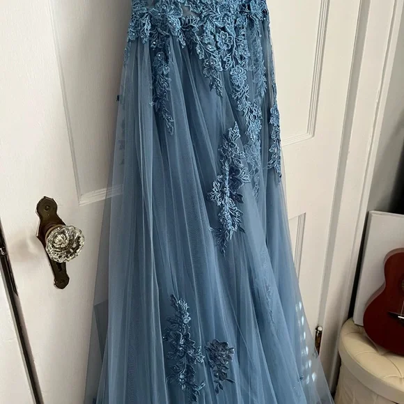 Beautiful Blue Prom Dress by Bliss Gowns - Picture 9 of 15